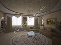 wzory sufit napinany z wydrukowanym ornamentem