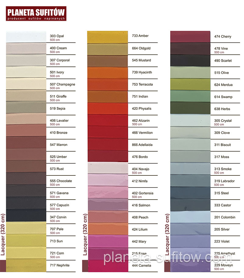 lustrzane sufity napinane katalog