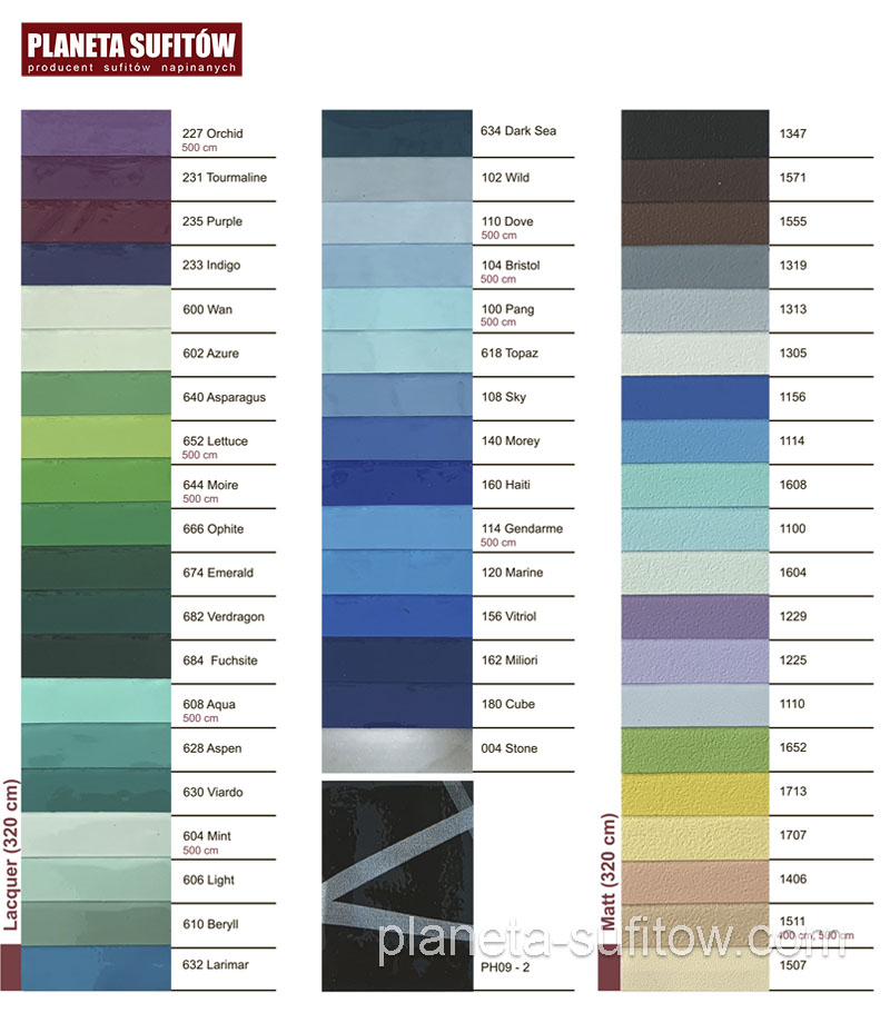 matowe sufity napinany katalog