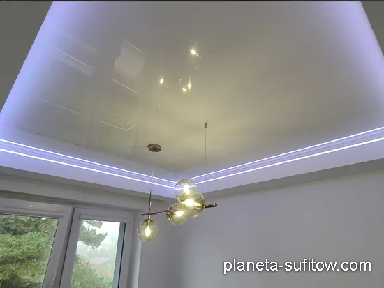 sufit dwupoziomowy z LED