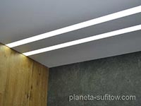 sufit napinany z led