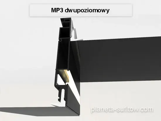 konstrukcja dwupoziomowego sufitu